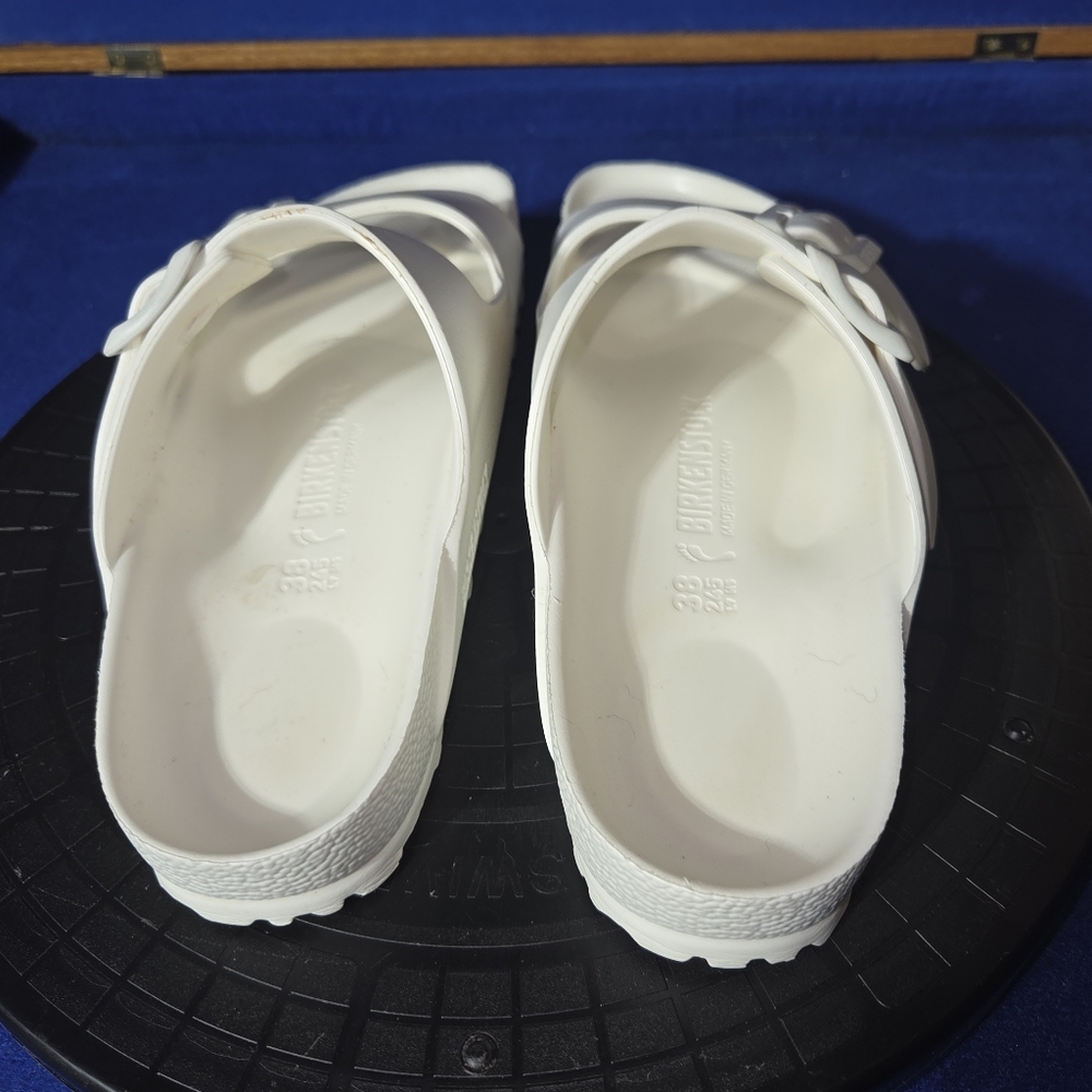 Birkenstock White Arizona EVA Double Strap Sandles, Sz. 38-EU, 7-US...Mens Sz.5 - Picture 4 of 8